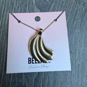 Bella B Banana Pendant Long Necklace in Gold